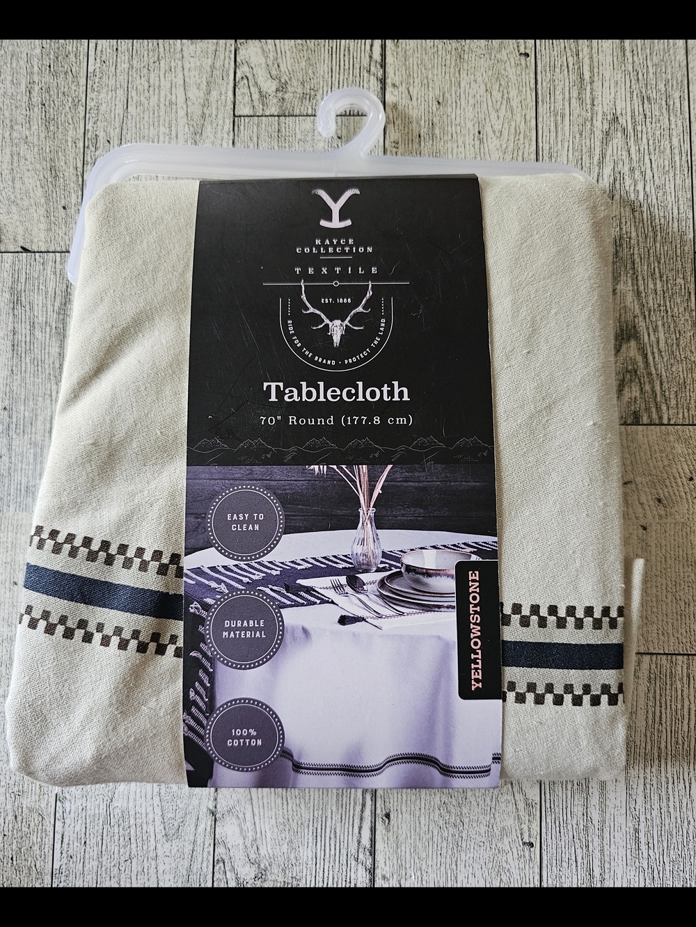Yellowstone Kayce Collection 70" Round Cotton Tablecloth
